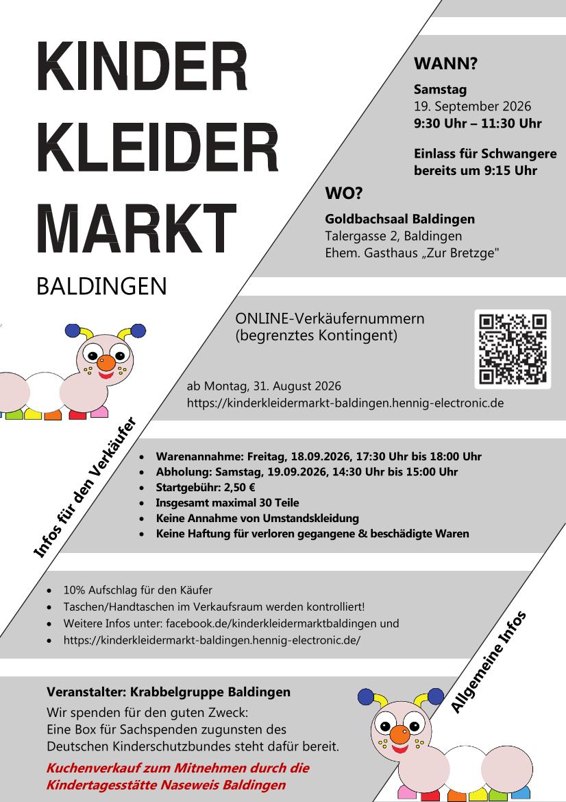 Flyer Kinderkleidermarkt Baldingen Herbst 2026